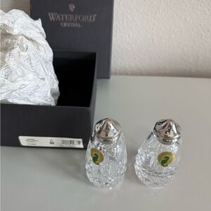 Waterford Lismore Crystal Salt and Pepper Shakers - Silver and Clear